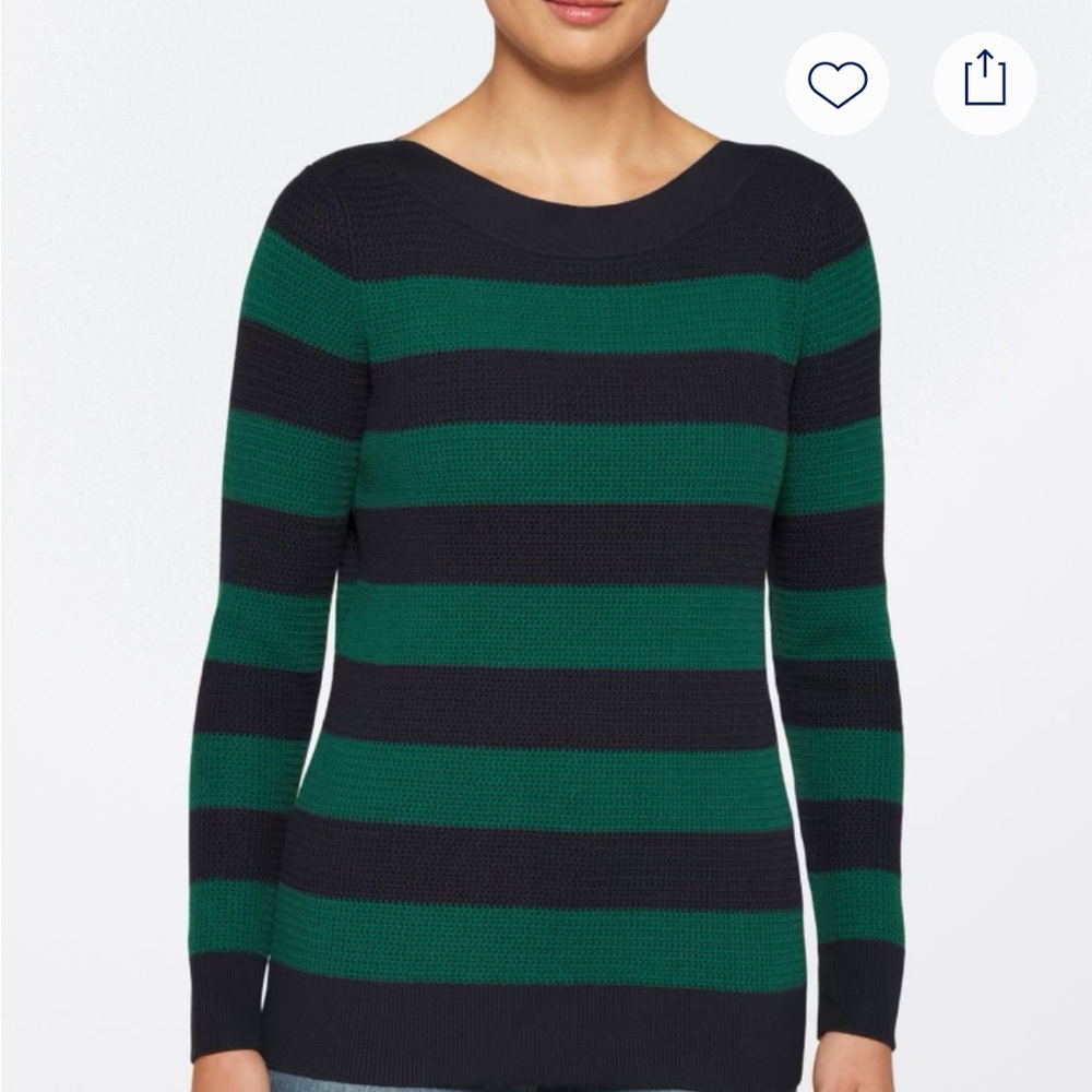 Striped Green and Black Women's Sweater